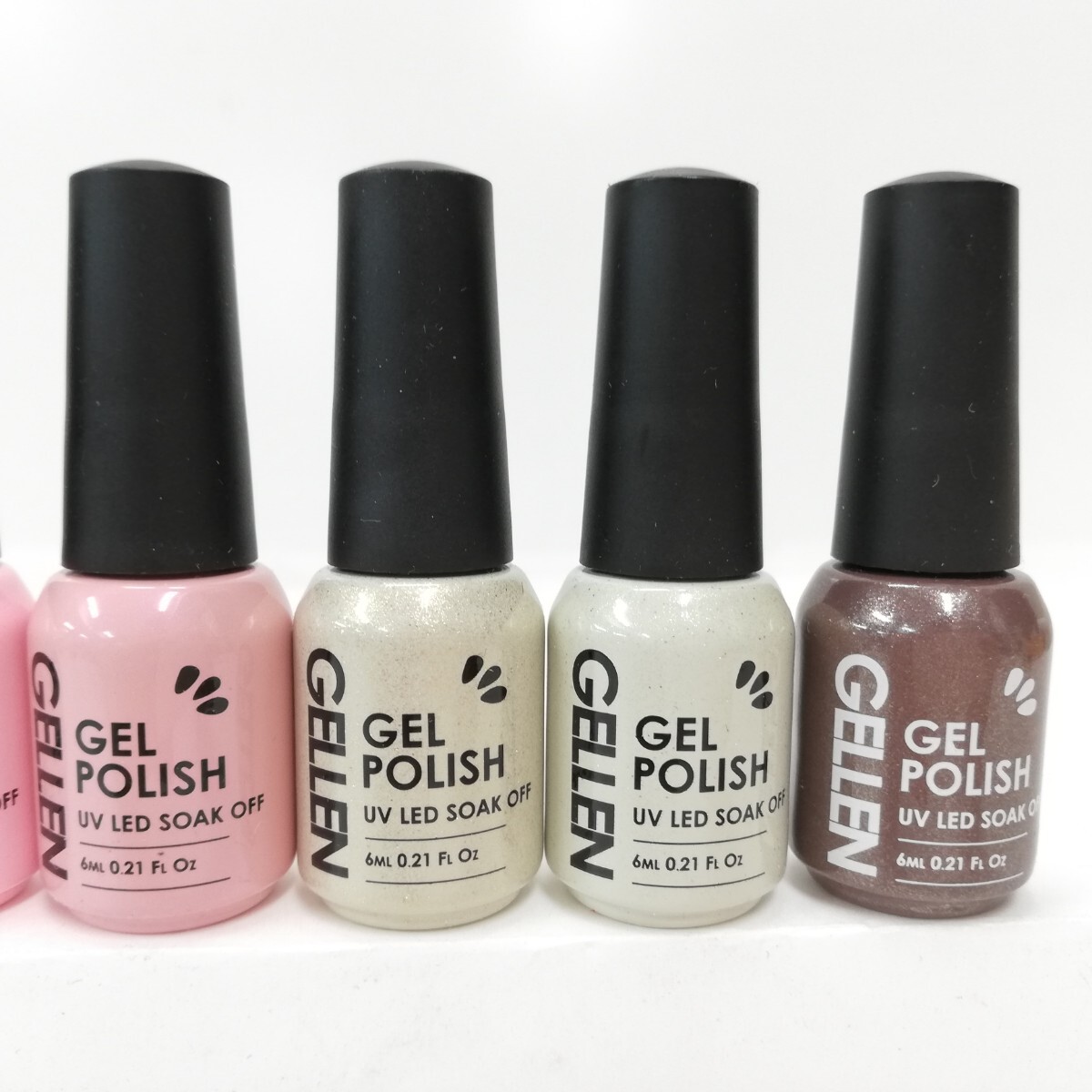 224 GELLEN gel nail color gel 13 pcs set together base coat mat topcoat white black pink lame etc. used 