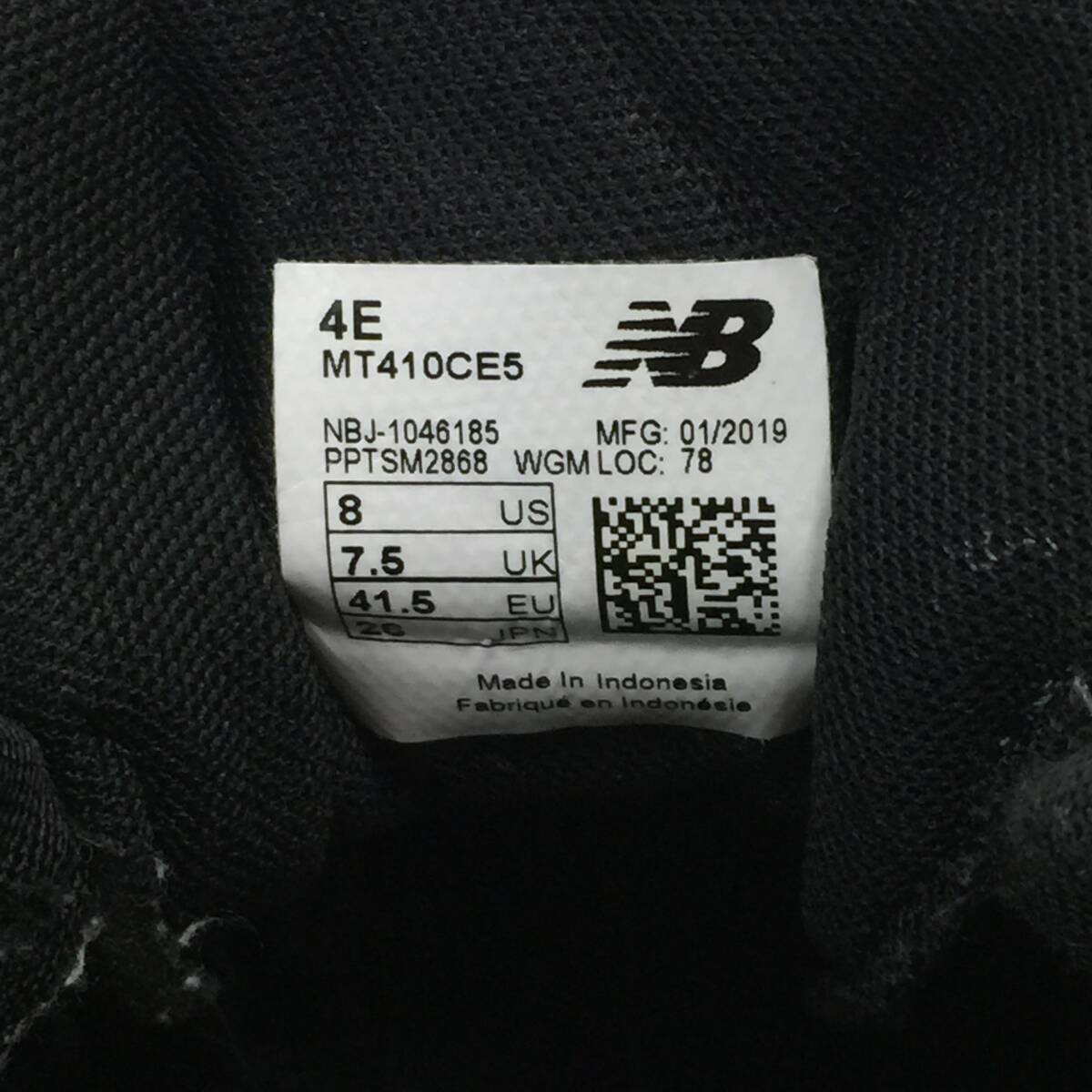 126 New Balance ニューバランス トレッキングシューズ MT410CE5 4E スニーカー 靴 トレイルモデル レジャー メンズ 26cm ネイビー 紺_画像9