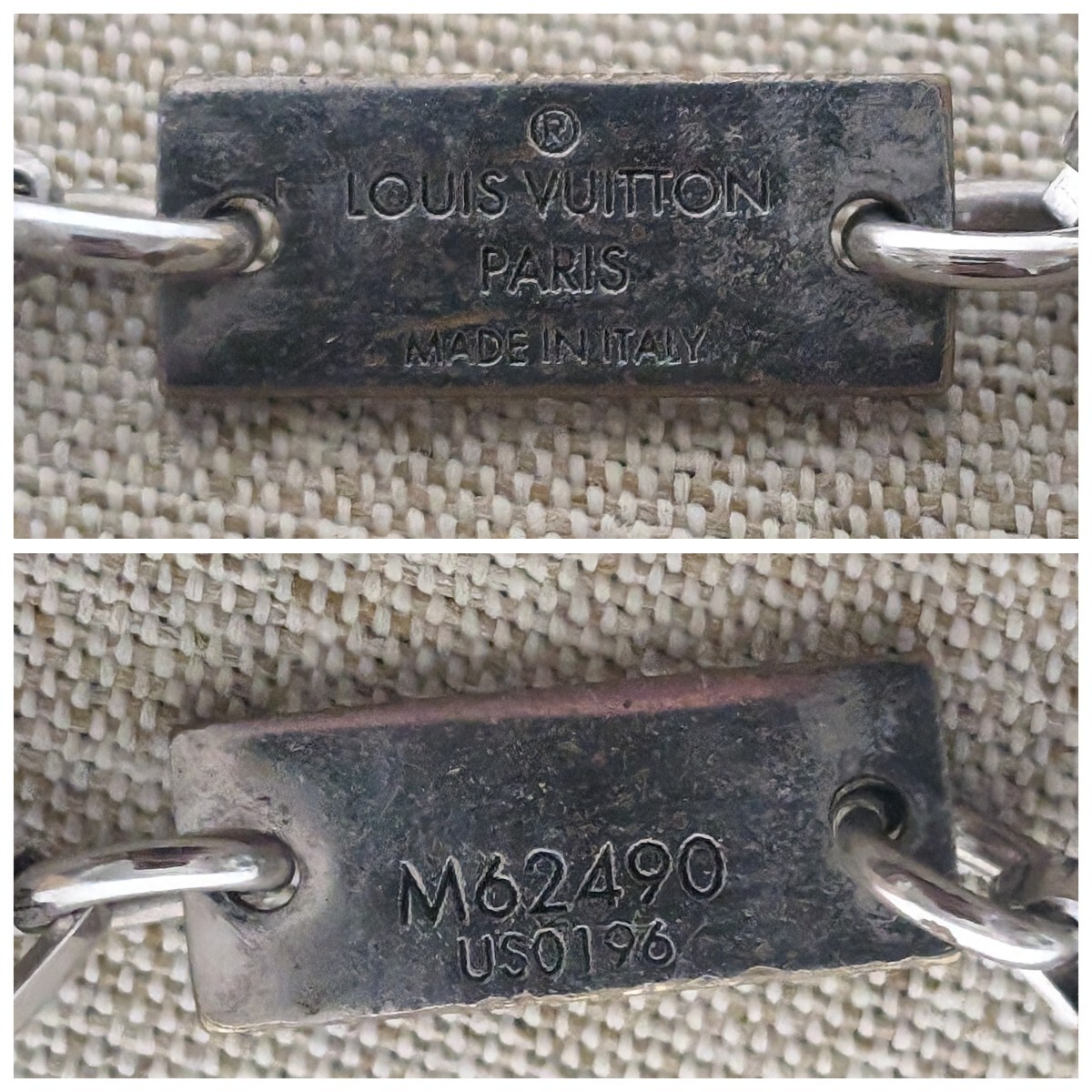  Louis Vuitton колье подвеска Damier серебряный M62490 AU69a30ptc