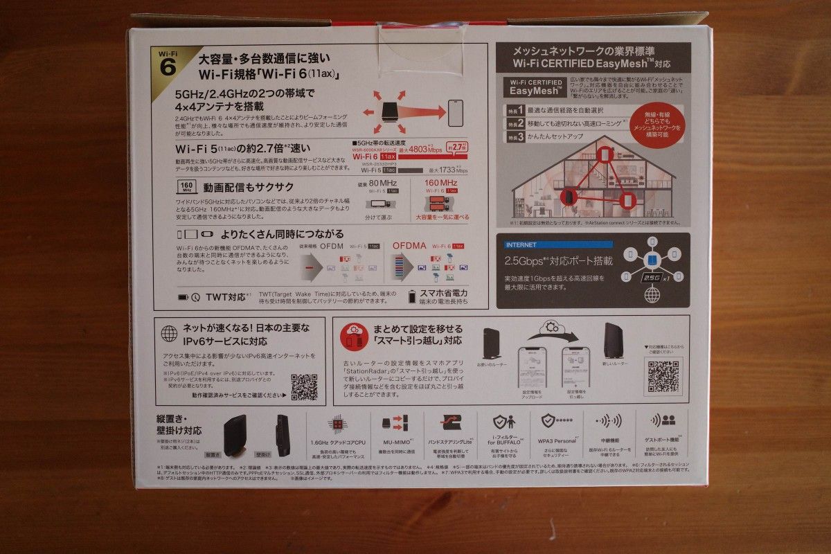 【未開封・新品】バッファローAirStation WSR-6000AX8P-MB