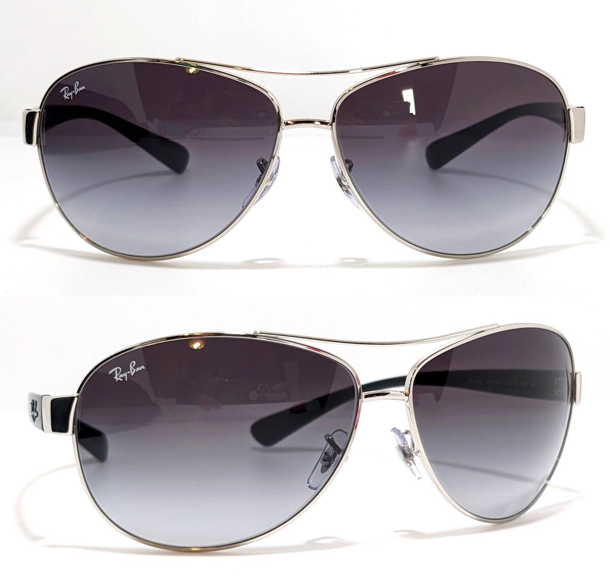 ●Ray-Ban レイバン●サングラス RB3386 003/8G 67□13●シルバー×グレー ケース付 ITALYの画像2