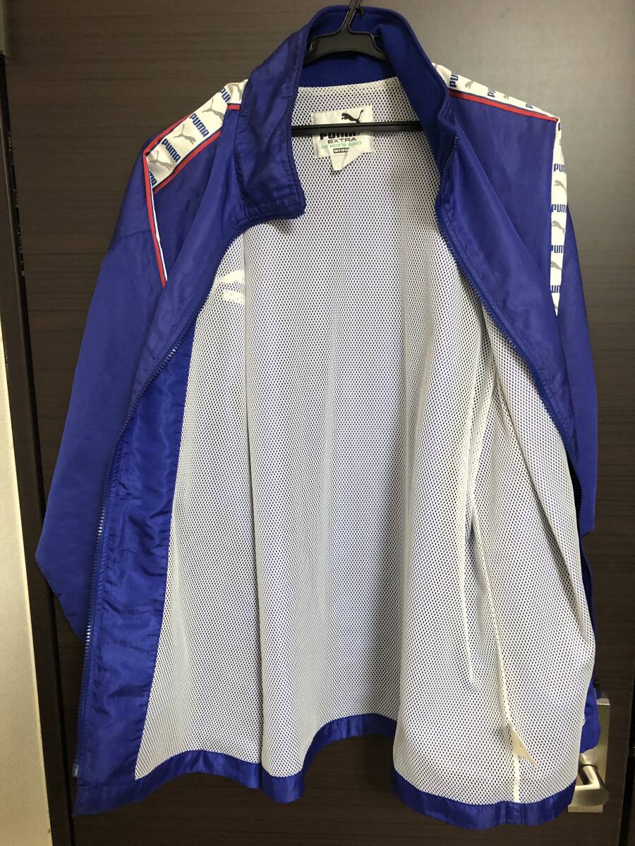 PUMA Puma nylon jacket Wind breaker blue XO size (USED)~ soccer, futsal, sport, outdoor ~