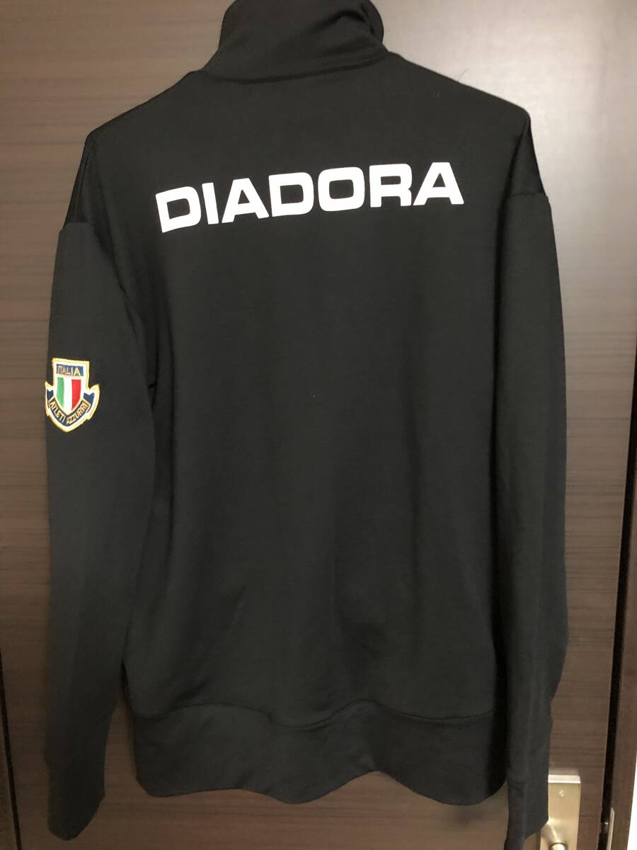 DIADORA ディアドア ITALIA イタリア ジャージ 黒 XLサイズ （USED） ～サッカー、フットサル、スポーツ、アウトドア等に～の画像8