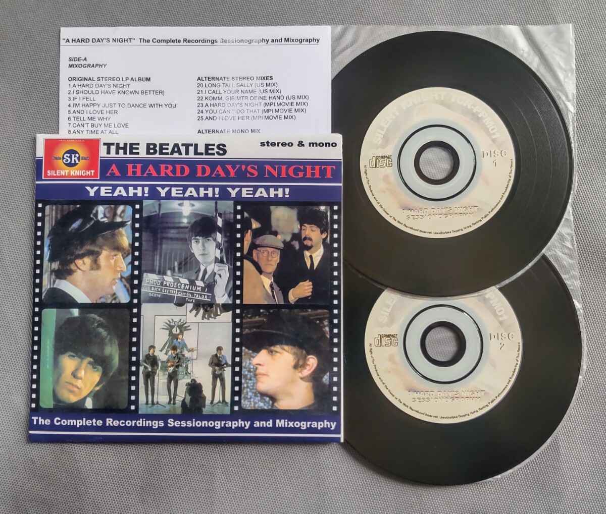 THE BEATLES 紙ジャケ 2CD 「A HARD DAY’S NIGHT」THE COMPLETE RECORDINGS SESSIONOGRAPHY & MIXOGRAPHY SILENT KNIGHTの画像3
