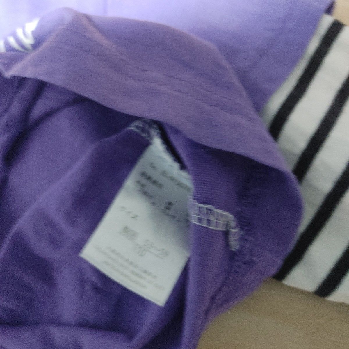 110　紫　長袖　トップス　Tシャツ　ボーダー キッズ 子供服 女の子 長袖Tシャツ