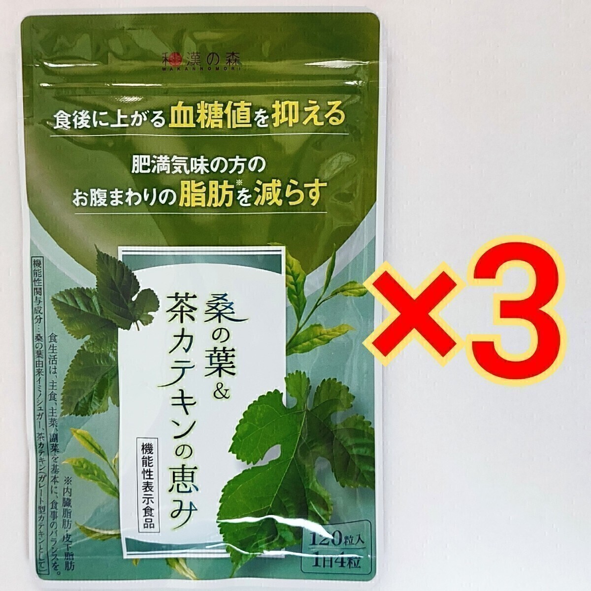 和漢の森　桑の葉＆茶カテキンの恵み　120粒×3袋血糖値　脂肪　ダイエット サプリ サプリメント #漢方セレクト_画像1