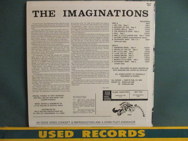 The Imaginations ： Tony Sarafino Presents LP (( White-Doo-Wop / New York 白人ドゥーワップ / Doo-Wap DooWap DooWop Doo Wap Wop_画像2