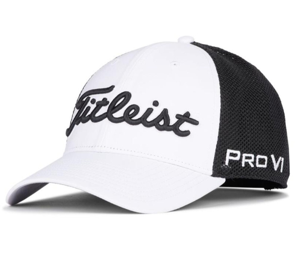 【新品】タイトリスト Titleist ツアーパフォーマンスメッシュ ゴルフ キャップ メンズ ホワイト/ブラックの画像1