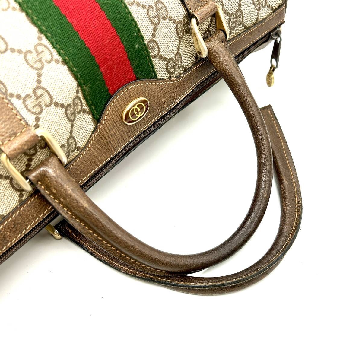 AY0937■GUCCI グッチ シェリーライン Bag バッグ 鞄 ミニボストン 旅行 トラベルバッグ 012 3842 33 39 オールドグッチ ブランド の画像6