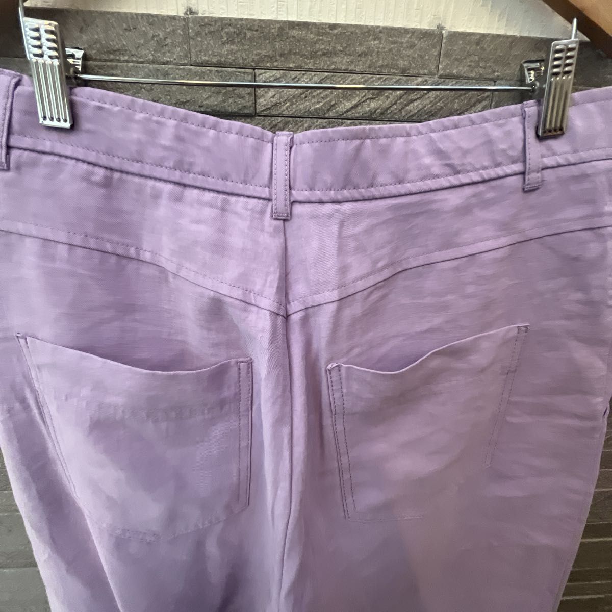ザラ ZARA 春色 パープル ワイドパンツ ズボン ボトム デーパード Lサイズ　紫色　イージーパンツ　薄手　やわらかパンツ
