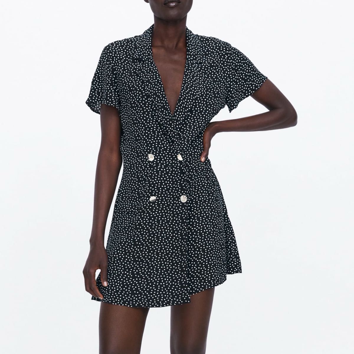 ザラ Zara ドット柄 ミニ ワンピース スカパン 水玉 ザラ Zara ドット柄 ミニ ワンピース スカパン 水玉