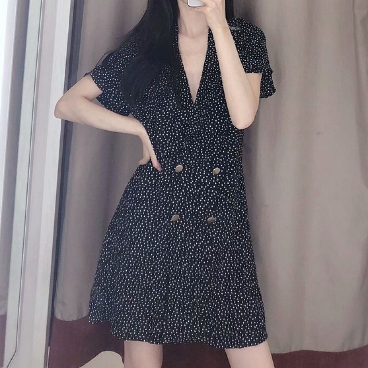 ザラ Zara ドット柄 ミニ ワンピース スカパン 水玉 ザラ Zara ドット柄 ミニ ワンピース スカパン 水玉