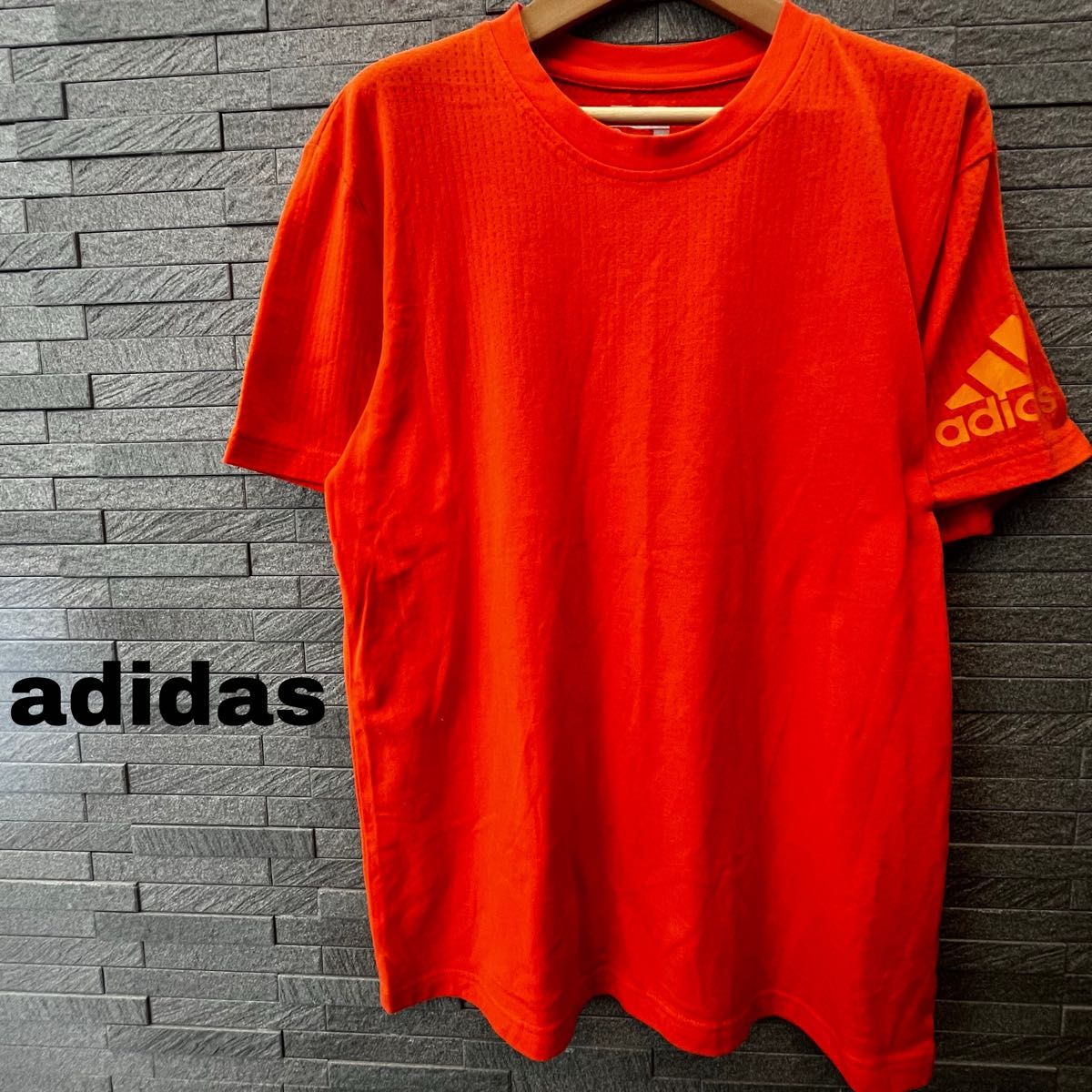 ADIDAS アディダス メンズ 半袖Tシャツ XL オレンジ 通気性 速乾　大きいサイズ　半袖トップス　スポーツウェア