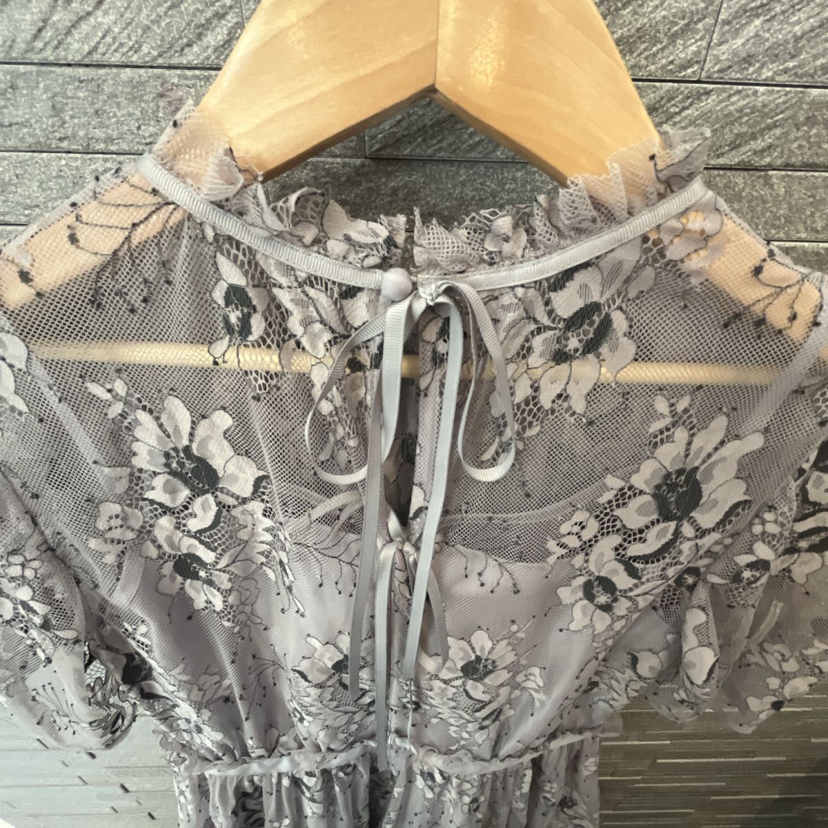 ジル スチュアート　バイカラーワンピース　Mサイズ　刺繍 チュールドレス ラベンダー パープル　 半袖ワンピース　ロングドレス　