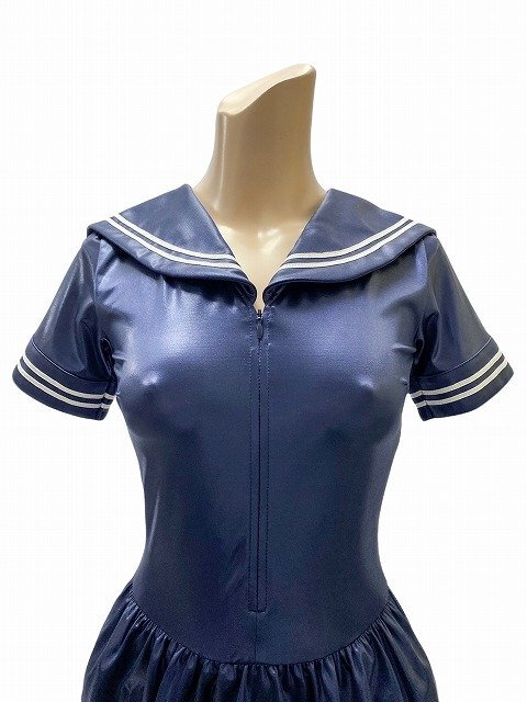 * сделано в Японии оригинал *[wbb-9533 super мокрый юбка линия ввод короткий рукав sailor Leotard темно синий /3L] глянец эластичность fechi костюмированная игра 