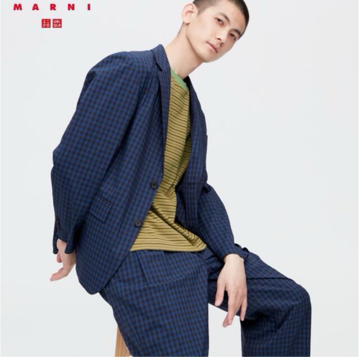 UNIQLO marni ネイビー セットアップ パンツS/ジャケットM メンズ UNIQLO marni ネイビー セットアップ パンツS/ジャケットM メンズ