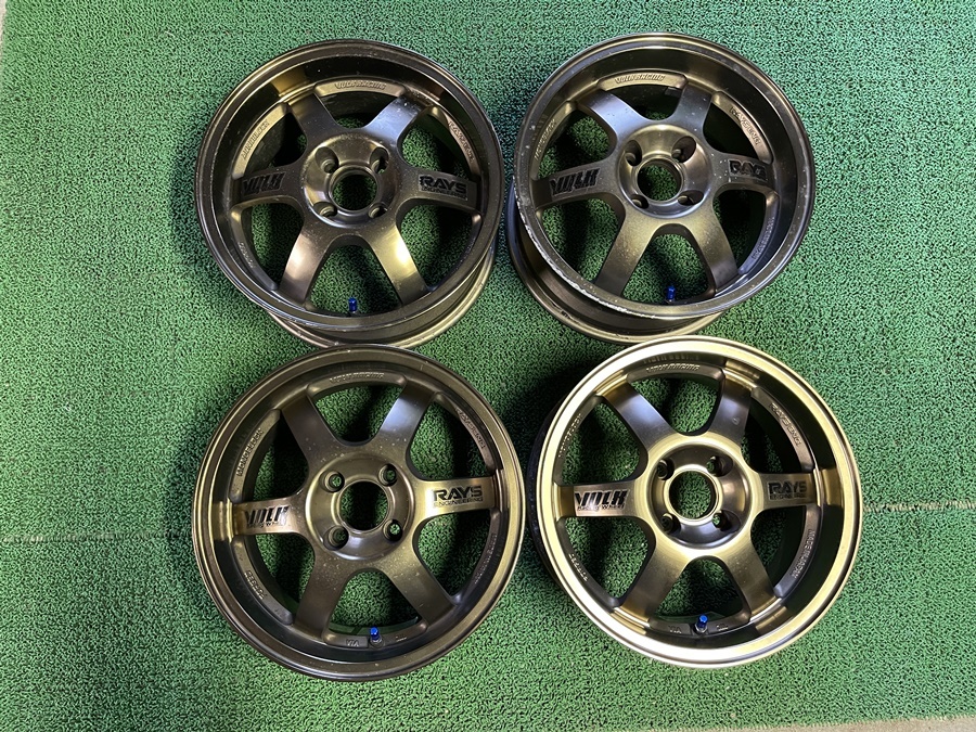 希少 絶版 RAYS TE37 CUP 15×6.5J ET＋35 PCD100 4穴 鍛造 VolkRacing レイズ ボルクレーシング VR カップ コンパクトカー 軽カスタム_画像1