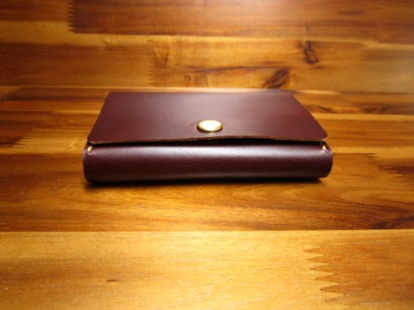 HORWEEN ミニ財布 クロムエクセル ホーウィン 三つ折り 財布 コンパクト キャッシュレス コンパクト財布 ミニマル 小さい財布 バーガンディの画像2