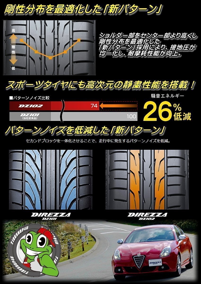 2024年製 DUNLOP DIREZZA DZ102 195/50R16 195/50-16 84V 4本セット ダンロップ ディレッツァ 4本SET_画像7