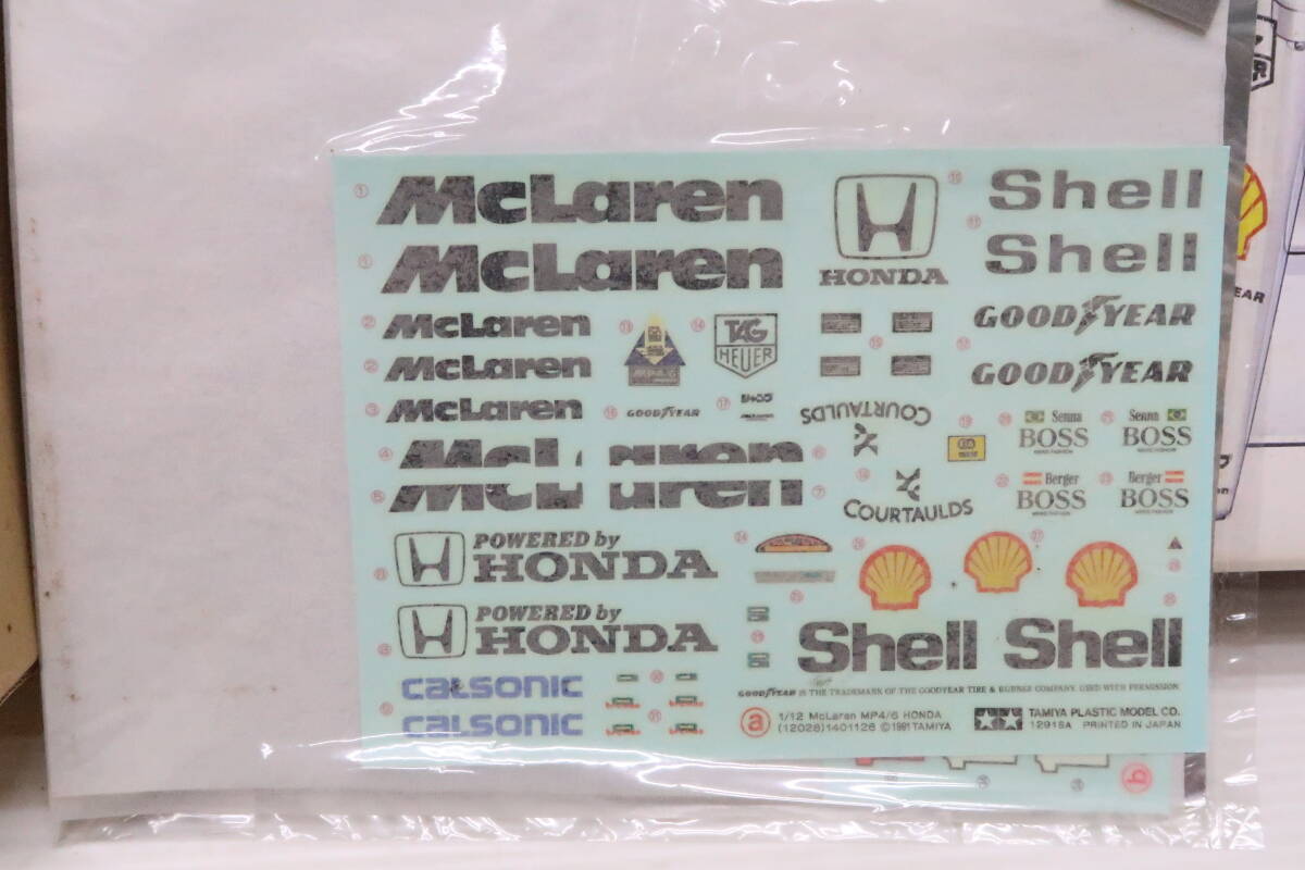 TAMIYA プラモデル McLaren HONDA MP4/6 マクラーレンホンダ セナ ベルガー 1/12 箱傷み 日本製の画像3