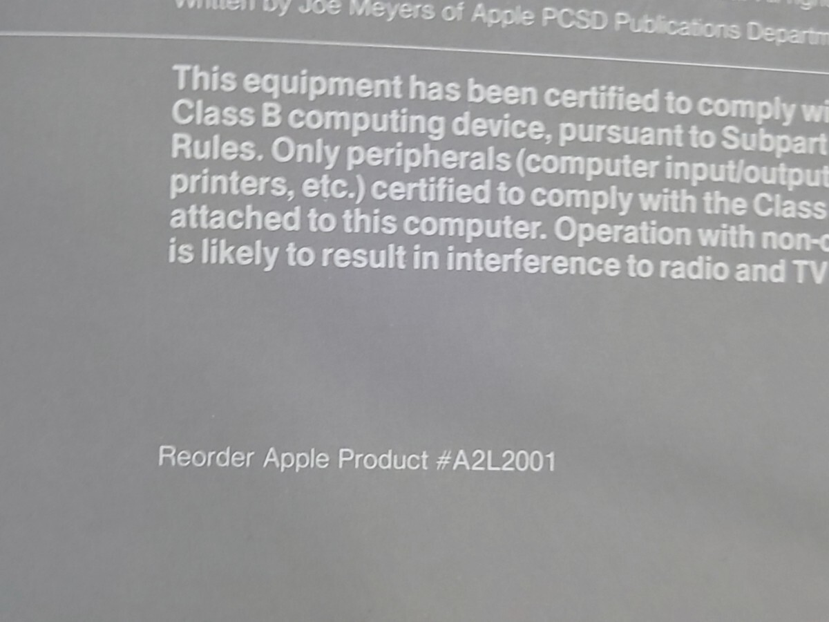 A2L2001 Apple//e Owner\'s Manual