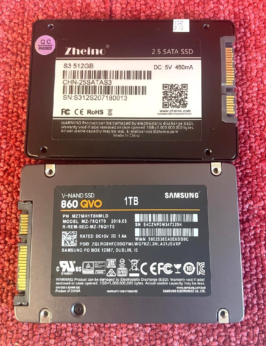 SSD　2.5インチ SAMSUNG 1TB/ZHEINO 512GB (2枚セット)_画像2