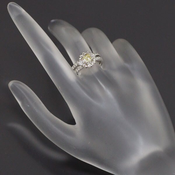 Pt900 プリンセスカット ダイヤモンド リング 0.42ct D0.76ct 新入荷 出品1週目 SELBYの画像4