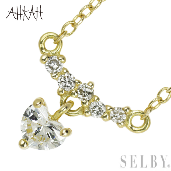  Ahkah K18YG diamond pendant necklace new arrival exhibition 1 week SELBY