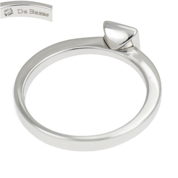  De Beers K18WG Princess cut diamond ring 0.26 E VVS1 new arrival exhibition 1 week SELBY
