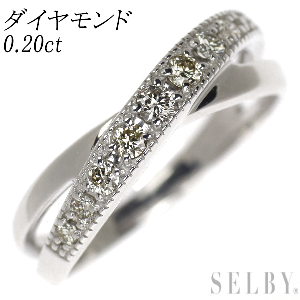 K10WG ダイヤモンド リング 0.20ct 出品2週目 SELBY_画像1