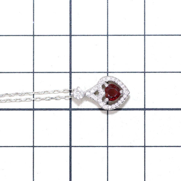 Pt ハートシェイプルビー ダイヤモンド ペンダントネックレス 0.39ct D0.23ct 新入荷 出品1週目 SELBY_画像3