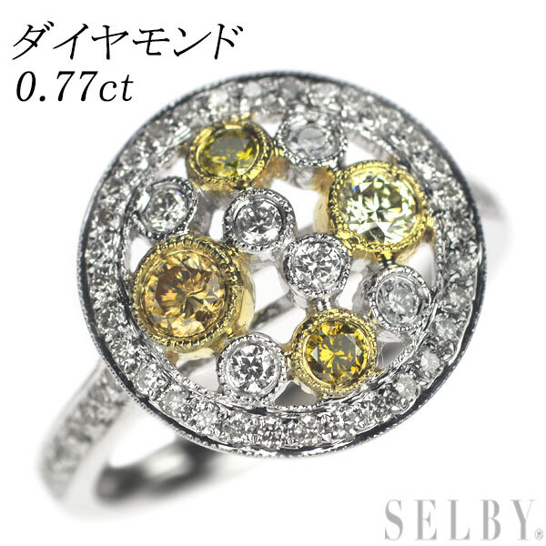 K18YG/WG ダイヤモンド リング 0.77ct 最終 出品6週目 SELBY_画像1