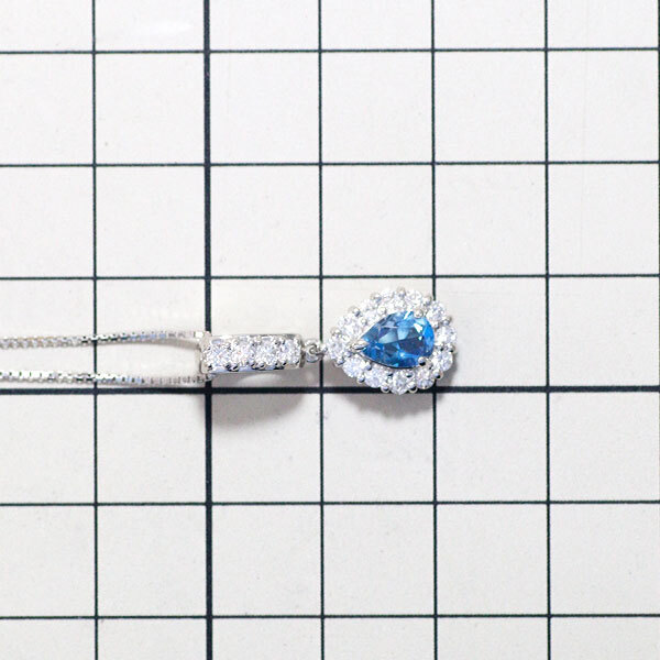 Pt アクアマリン ダイヤモンド ペンダントネックレス 0.58ct D0.50ct 最終 出品6週目 SELBY_画像3