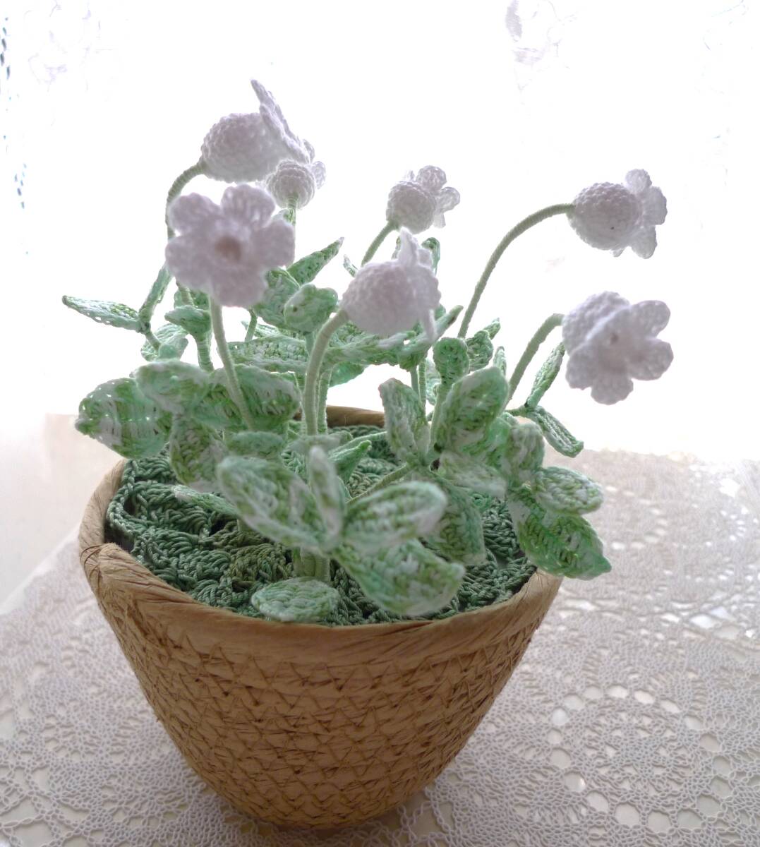  Cire ne basket go in lace stitch * decoration flower flower arrange . entering leaf ....~ ho tarub black ~? seems * hand made 