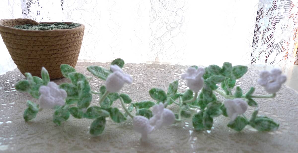  Cire ne basket go in lace stitch * decoration flower flower arrange . entering leaf ....~ ho tarub black ~? seems * hand made 