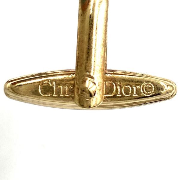 仙18 Christian Dior カフス カフリンクス ラウンド ロゴ ゴールド系 ブラック系 クリスチャンディオール メンズ スーツ ビジネスの画像6