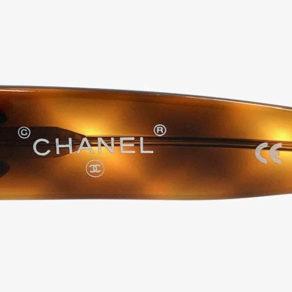 仙15 CHANEL 02462-94305 ココマーク サングラス べっ甲風 ベッコウ柄 ブラウン系 シャネル アイウェア 茶色 レディースの画像6