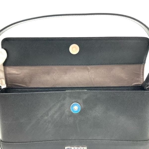 .31[ хорошая вещь ]BURBERRY сумка на плечо ручная сумочка кожа черный цвет серебряный металлические принадлежности Burberry ручная сумка плечо .. сумка с коробкой 