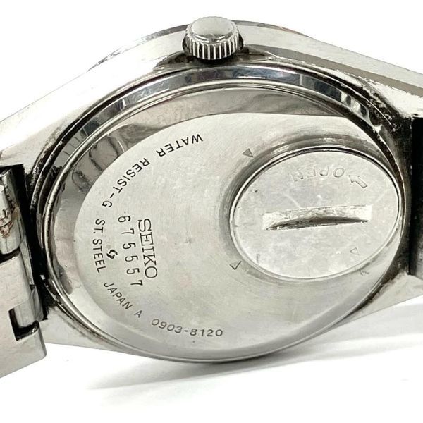 仙105 SEIKO TYPE Ⅱ 0903-8120 腕時計 クォーツ デイデイト グリーン文字盤 ラウンド セイコー タイプ2 メンズ 3針_画像6