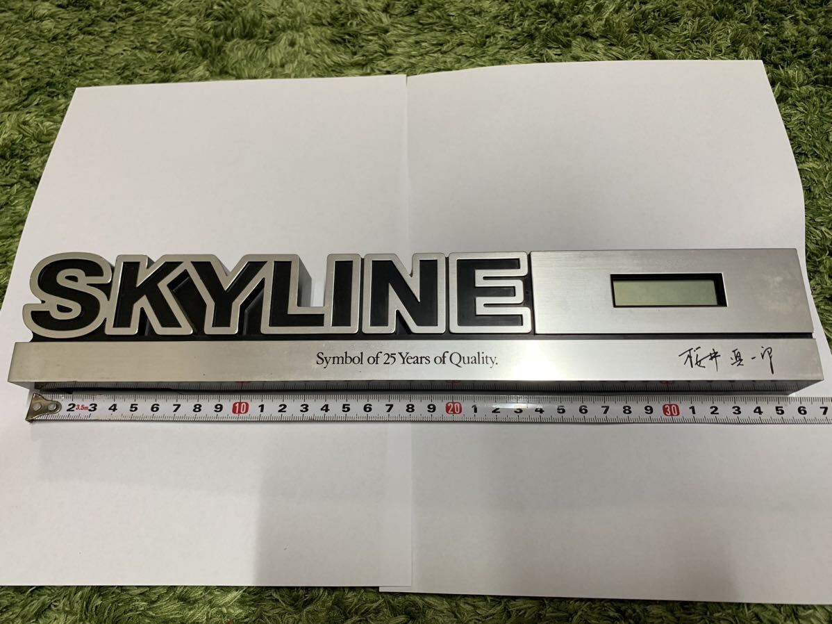 1 jpy start not for sale rare Nissan SKYLINE Skyline Sakura . genuine one .symbol of 25 years of Quality put clock junk 