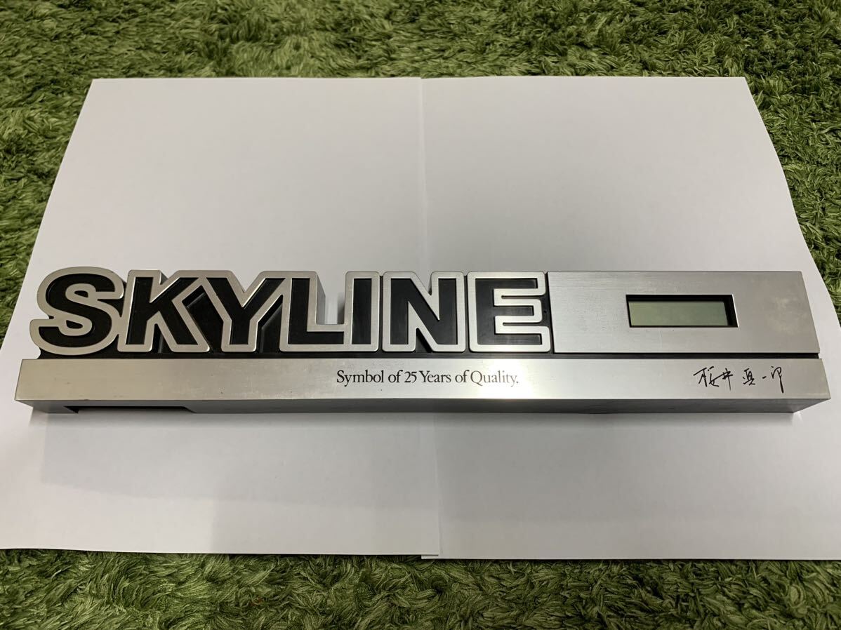 1 jpy start not for sale rare Nissan SKYLINE Skyline Sakura . genuine one .symbol of 25 years of Quality put clock junk 
