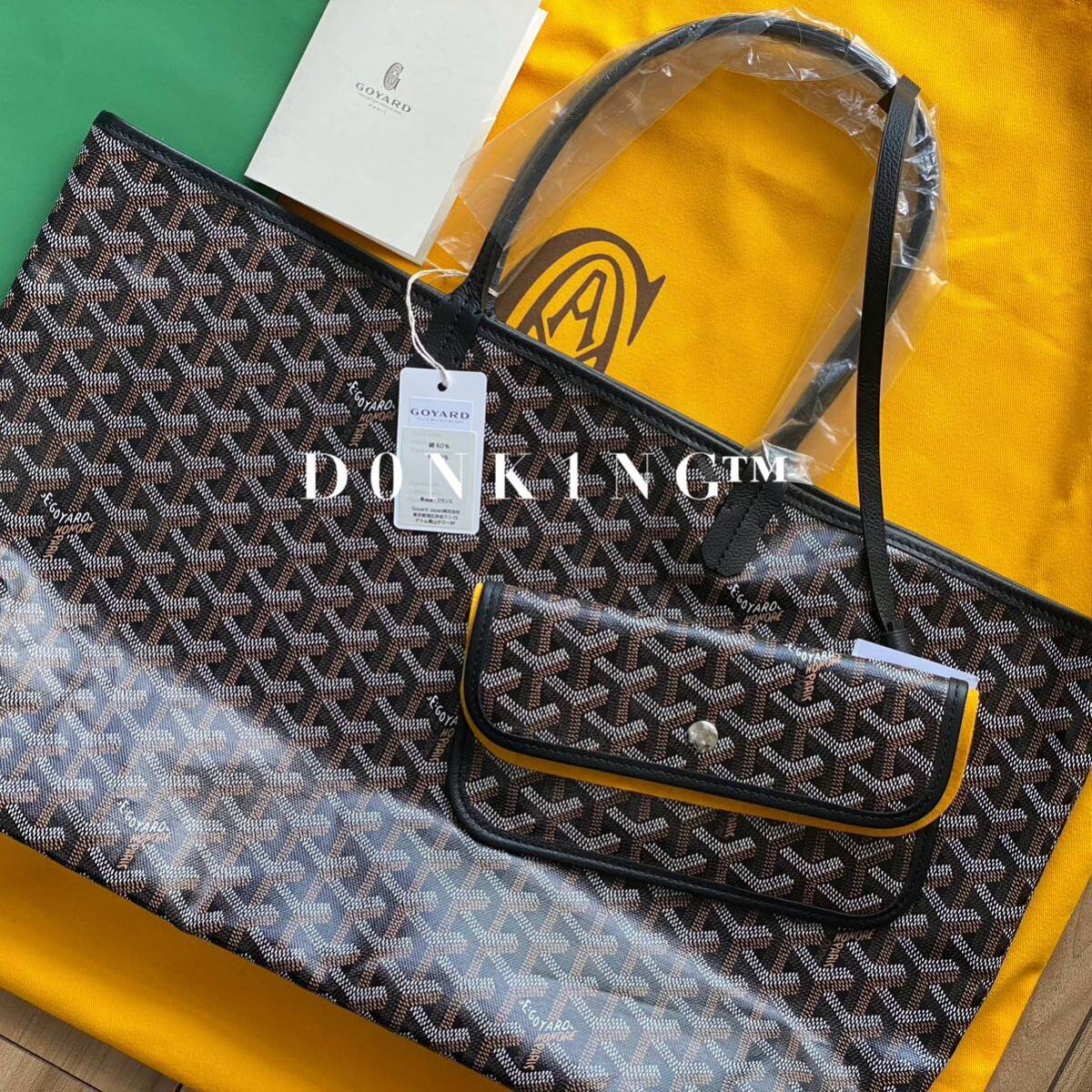 希少 国内正規品 ゴヤール GOYARD トートバッグ Saint Louis サンルイ PM サイズ 黒 × 黒 Black ブラック 新品未使用 付属品完備_画像1