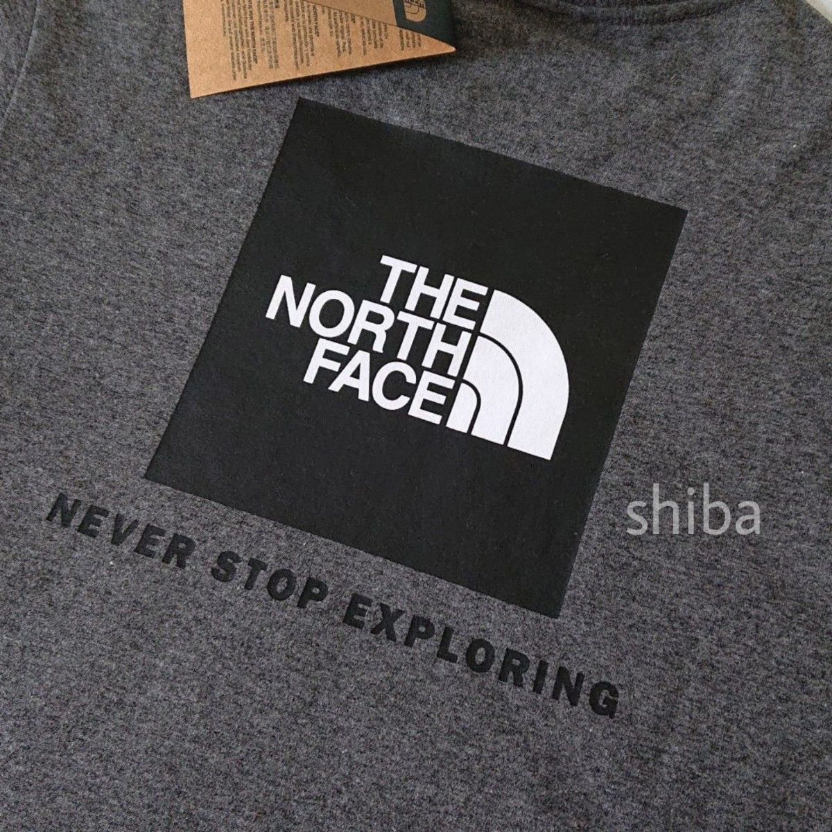 THE NORTH FACE ノースフェイス レッドボックス tシャツ 半袖 グレー 灰色 黒 ブラック ボックスロゴ 海外S