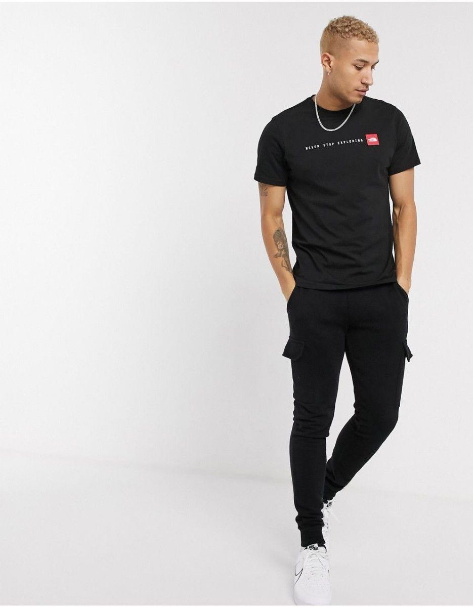 THE NORTH FACE ノースフェイス　tシャツ 半袖 トップス 人気 ボックスロゴ 黒 ブラック NSE 海外Sサイズ