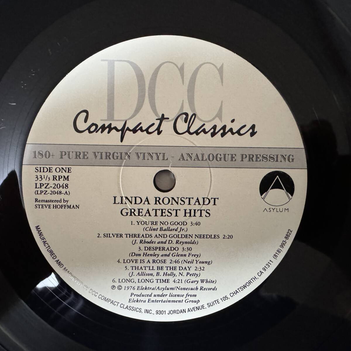 DCC Compact Classics LPZ-2048 180g 高音質重量盤 LINDA RONSTADT リンダ・ロンシュタット/Greatest Hits_画像6