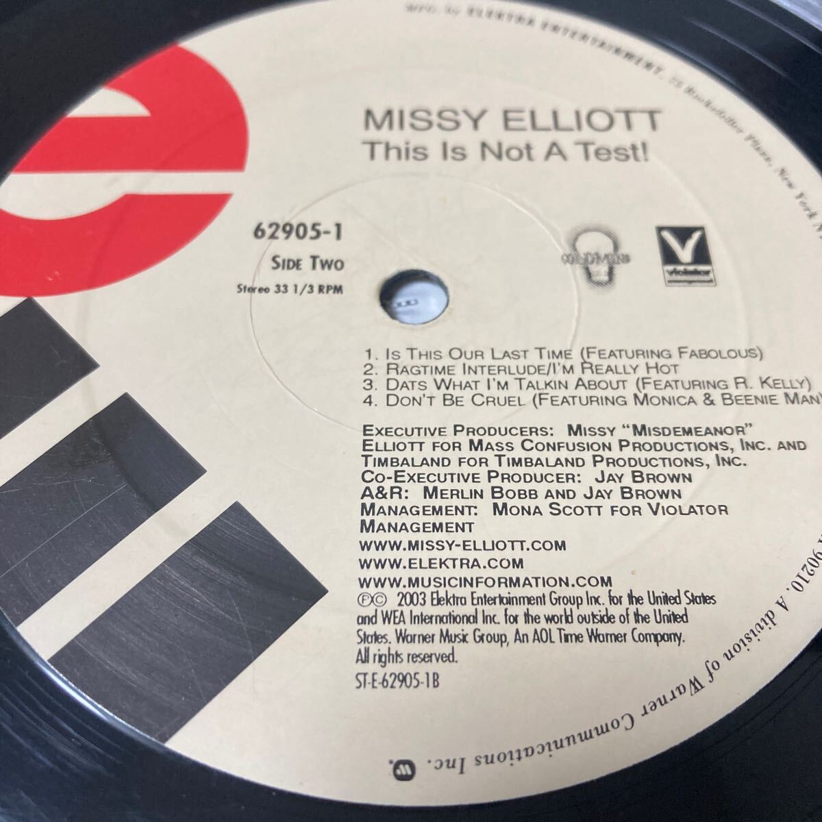 MISSY ELLIOTT / This Is Not A Test! HIPHOP R&B 2LP US ORIGINAL レコード MARY J. BRIGE JAY-Z FABOLOUS NELLY TIMBERLAND Elektra_画像5