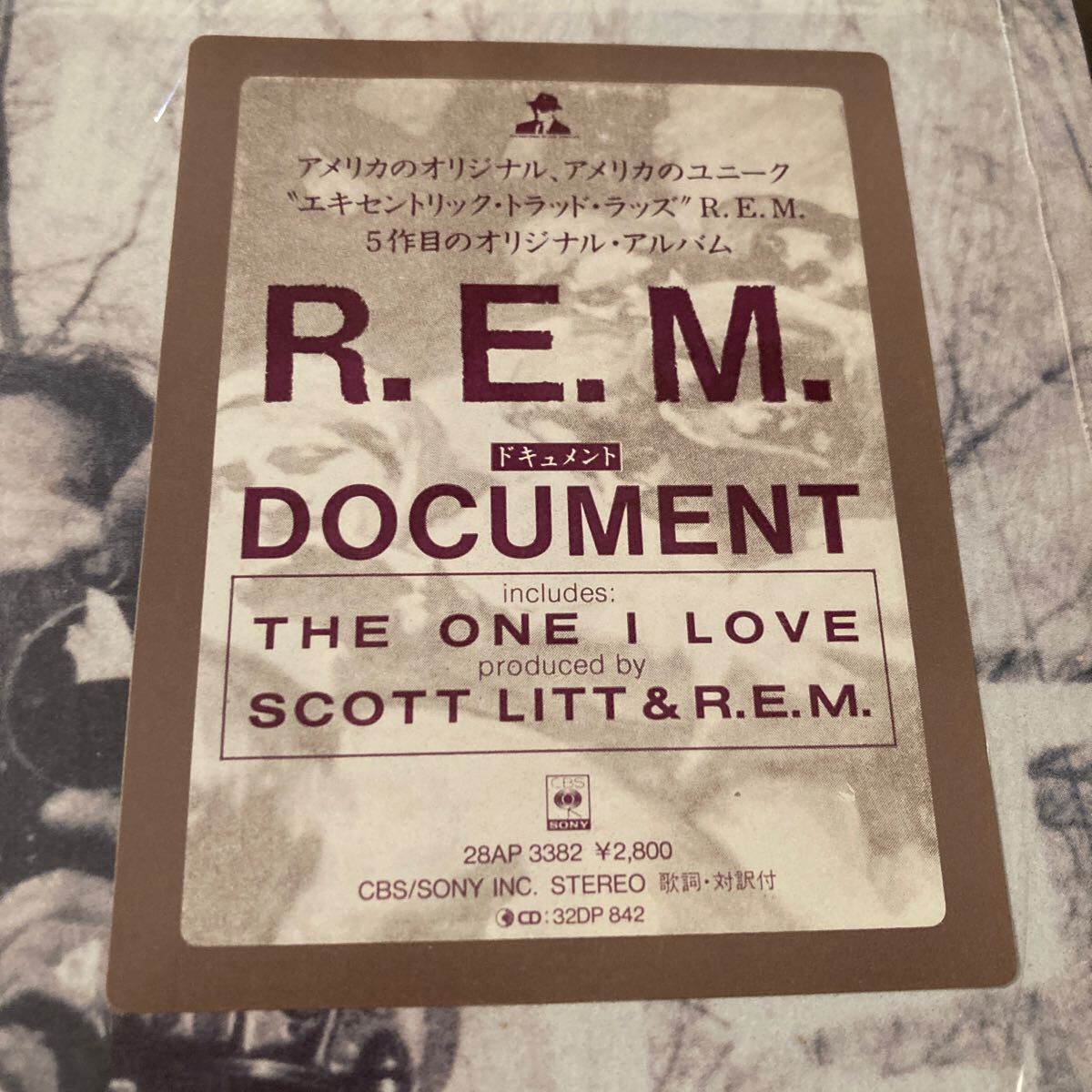 R.E.M. / Document ドキュメント NO.5 洋楽 US ROCK 国内盤 レコード ハイプステッカー付き 28AP 3382 レア_画像3