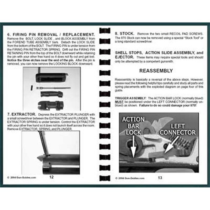 【GUN-GUIDES】レミントン870用分解結合マニュアル（Remington 870 Assembly And Disassembly Guide）400100347058_画像3