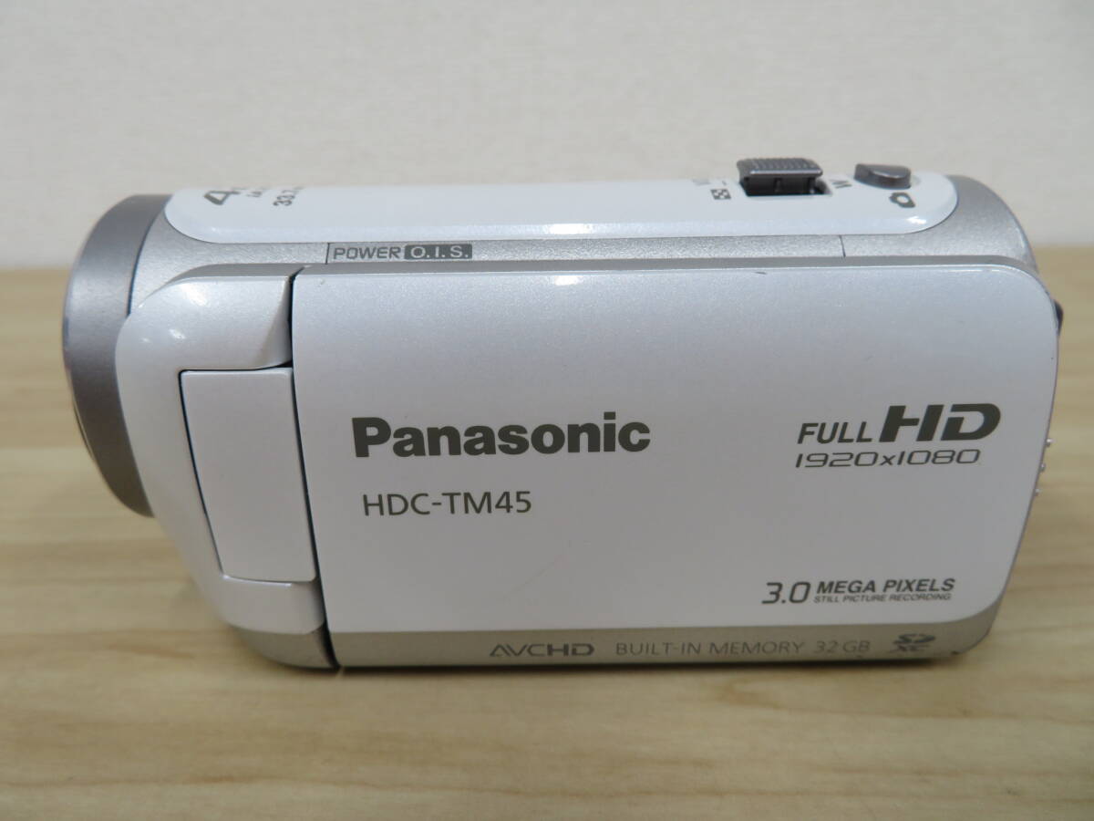 Panasonic HDC-TM45 Panasonic digital video camera white electrification operation verification settled body battery 2 piece present condition goods super-discount 1 jpy start 