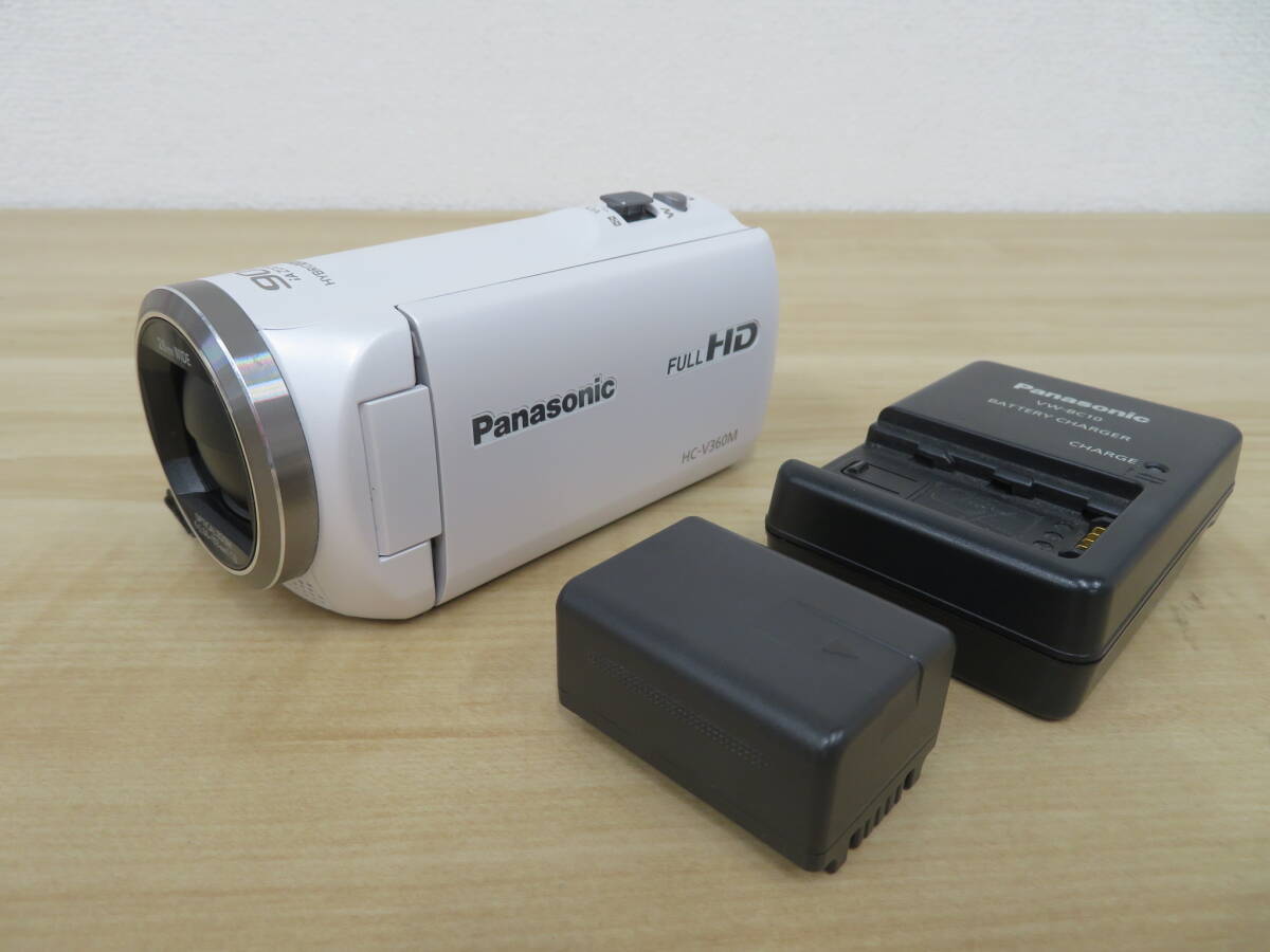 Panasonic HC-V360M パナソニック デジタルハイビジョンビデオカメラ ホワイト 通電動作確認済 現状品 激安1円スタートの画像1